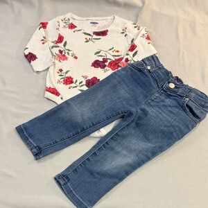 Children's Place/Old Navy - 2 piece set - onesie and jeans